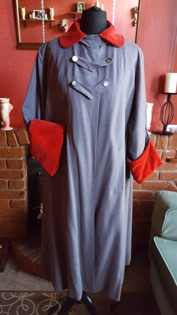 1940s/50s swing mac with velvet trim