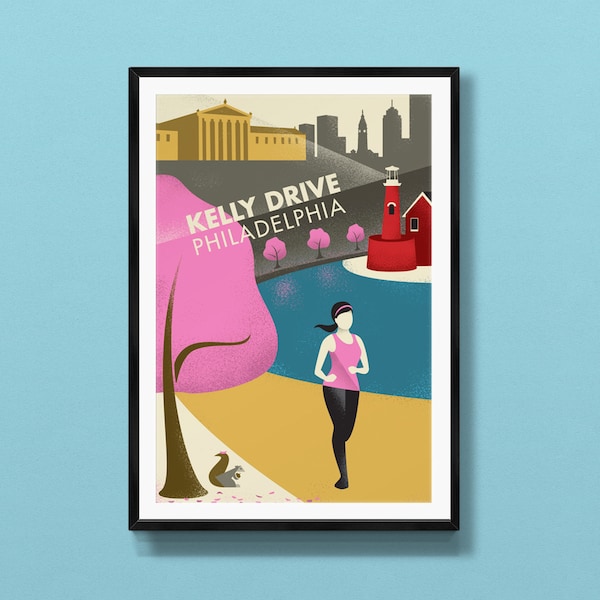 Philadelphia art | Kelly Drive print | Boathouse Row decor | Art Museum poster | Philly gift | Phila PA | large format art | Philly souvenir