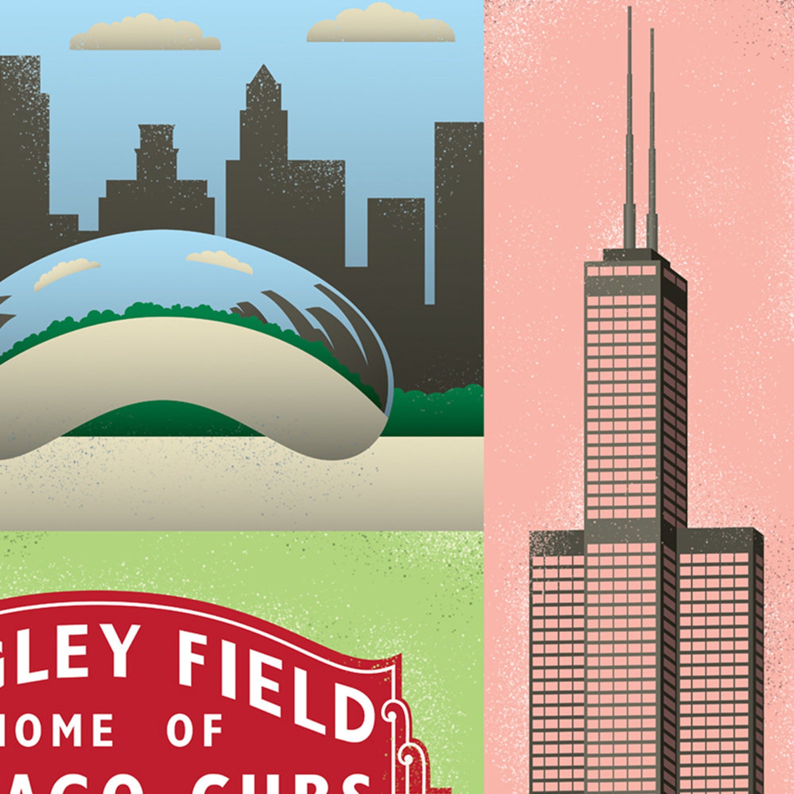 Wrigley Field Blues Brothers Chicago Print Chicago Travel Poster Illinois Gift Chicago Souvenir
