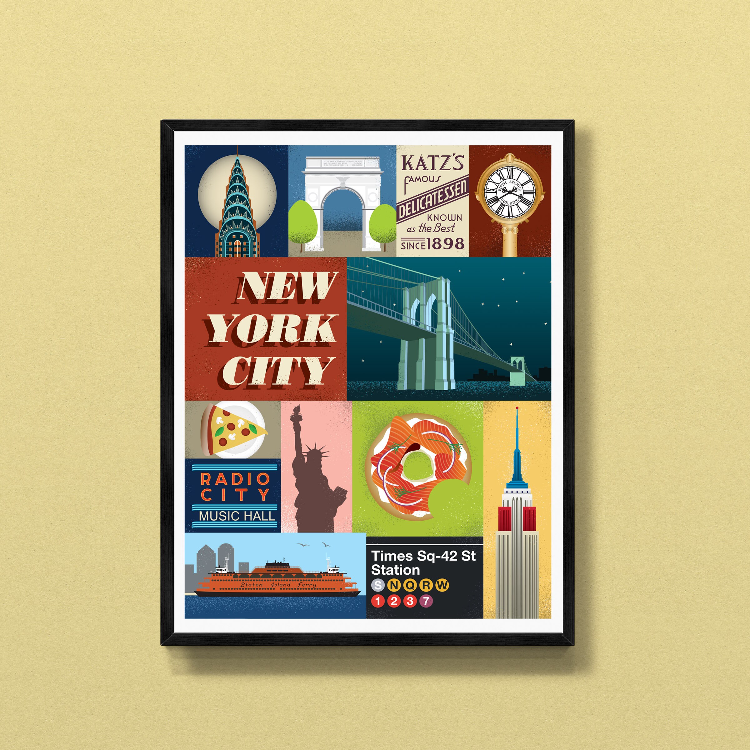 New York Poster New York City Wall Art Manhattan Skyline Etsy