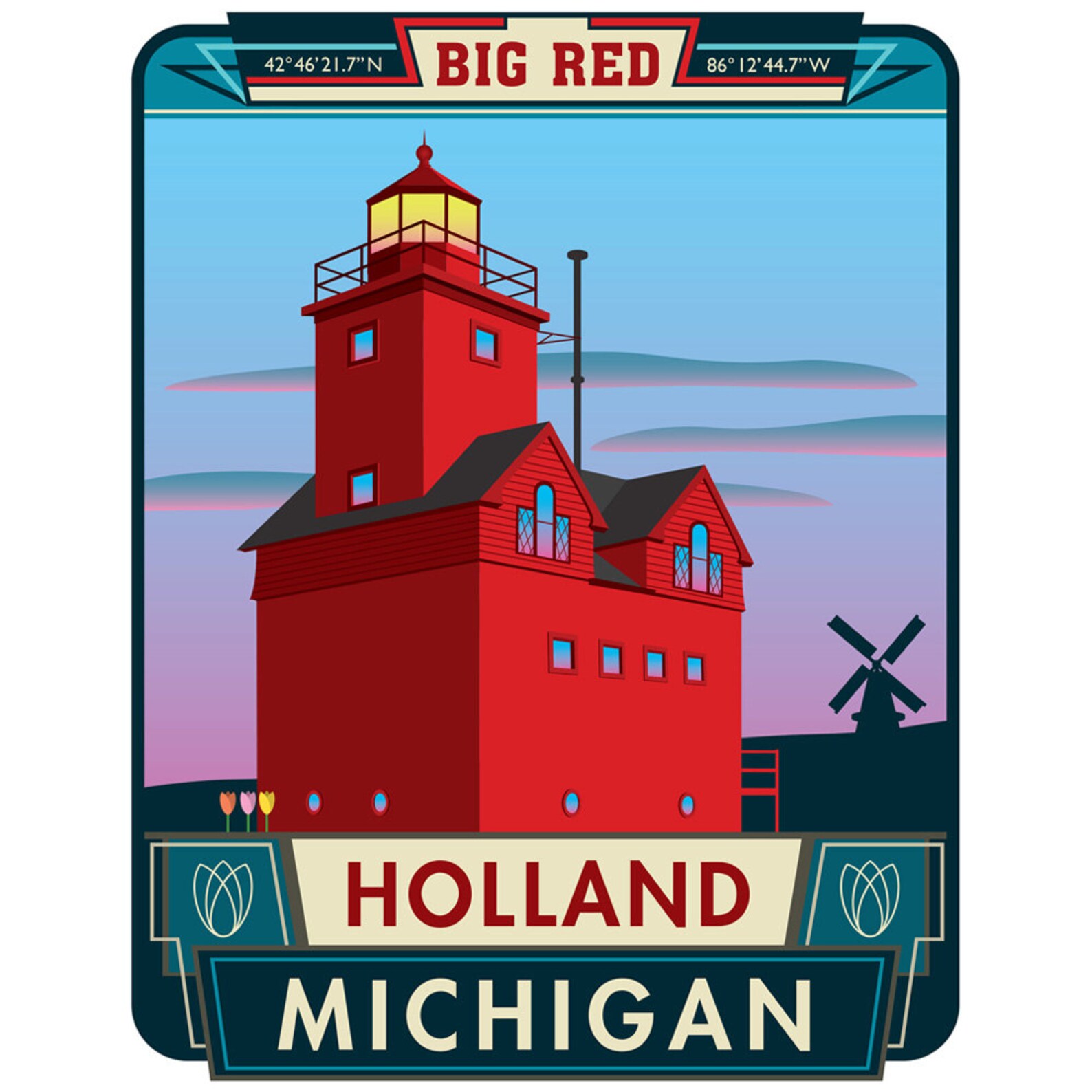 Holland Harbor Lighthouse Holland Michigan Lighthouse wall Etsy