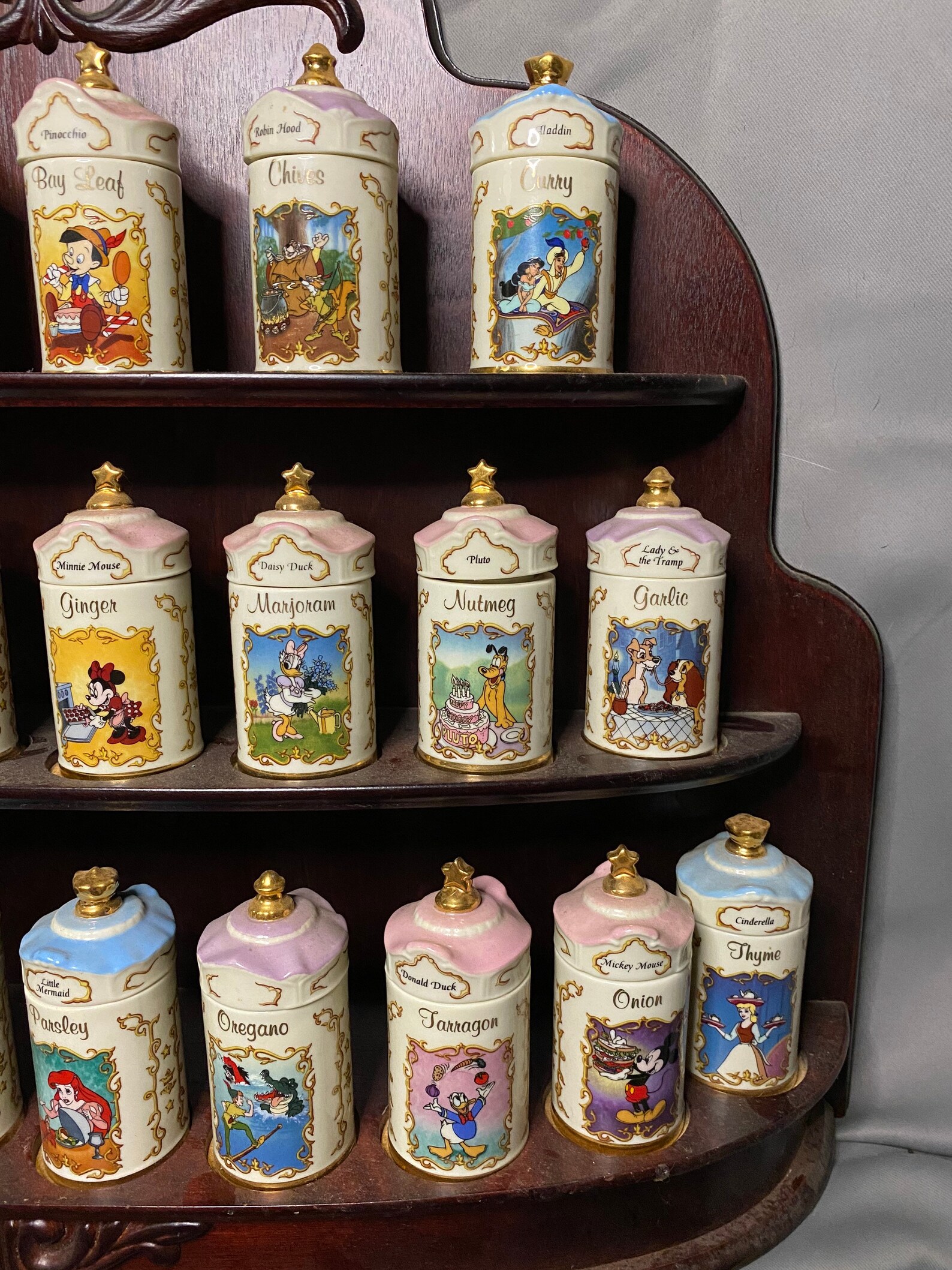 1995 Lenox Porcelain Disney Spice Jars Set Completo Rack Etsy