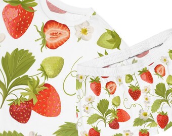 Vintage Strawberry Women's Short Pajama Set (AOP)