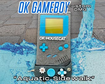 Custom Ok Gameboy "Switch" (Aquatic Sidewalk) - Modded DMG Retro Gaming Console