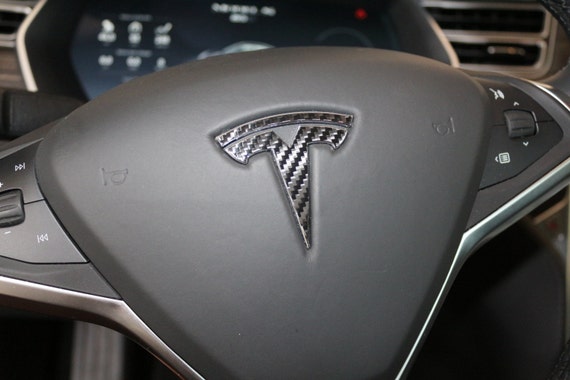 Tesla Model S X 3 Steering Wheel T Logo Decal Chrome Delete