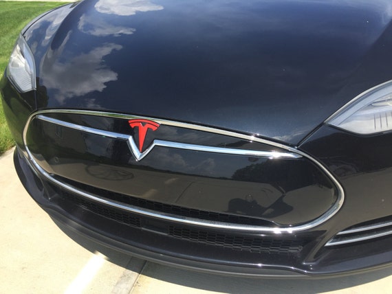 Tesla Model S Nosecone Tesla T Logo Accent Chrome Delete