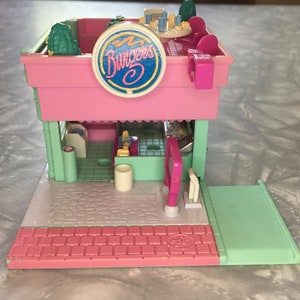 1995 Polly Pocket Pollyville Drive-In Burger Restaurant Play Set NO FIGURES