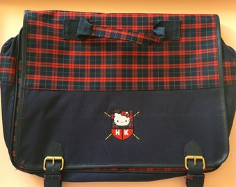 Cartable à carreaux de 1996 hello Kitty sac à dos - retour à l’école - collégiale - porte-documents back pack