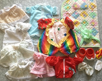 CHRISTMAS SANTA DRESS 1 W//RIBBONS+SANTA BUTTON for 16-18/" CPK Cabbage Patch Kids