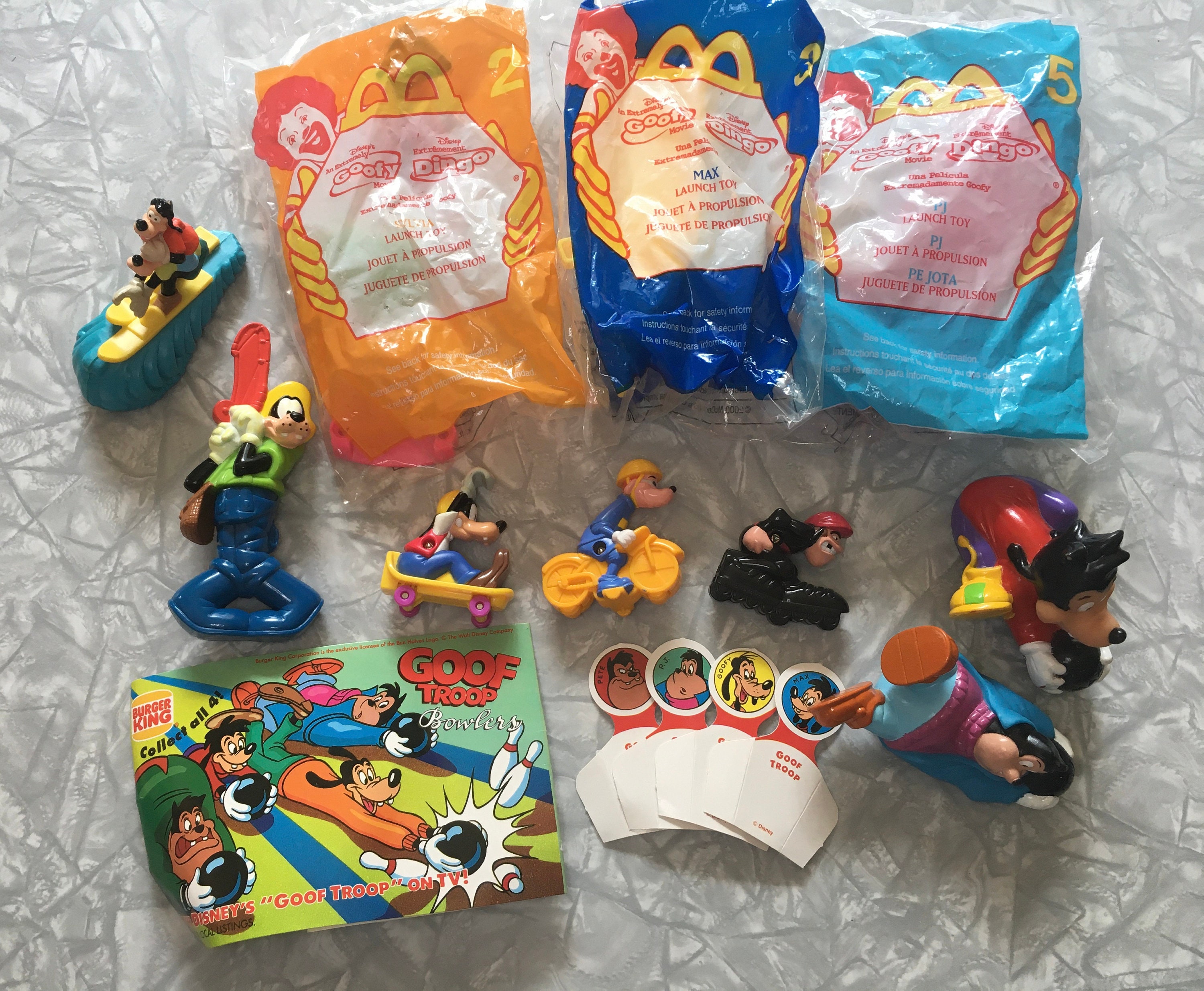 Lot of 2000 An Extremely Goofy Movie McDonald's Happy Meal Toys 90's  Burger King Disney