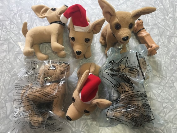 Lot of Taco Bell Chihuahua Plush Meal Toys Applause Brand 