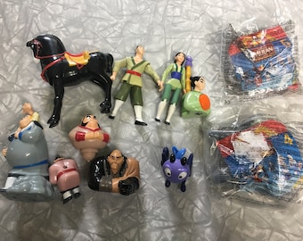 Lot of 10 Disney's Mulan McDonald's Happy Meal Toys - 1998/1999