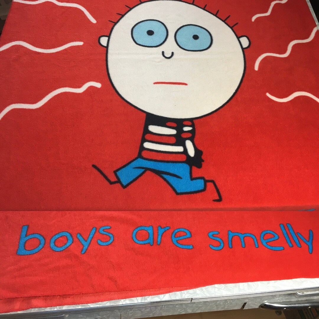 2004 David & Goliath boys Are Smelly Fleece Blanket Y2K Tween/teen Etsy