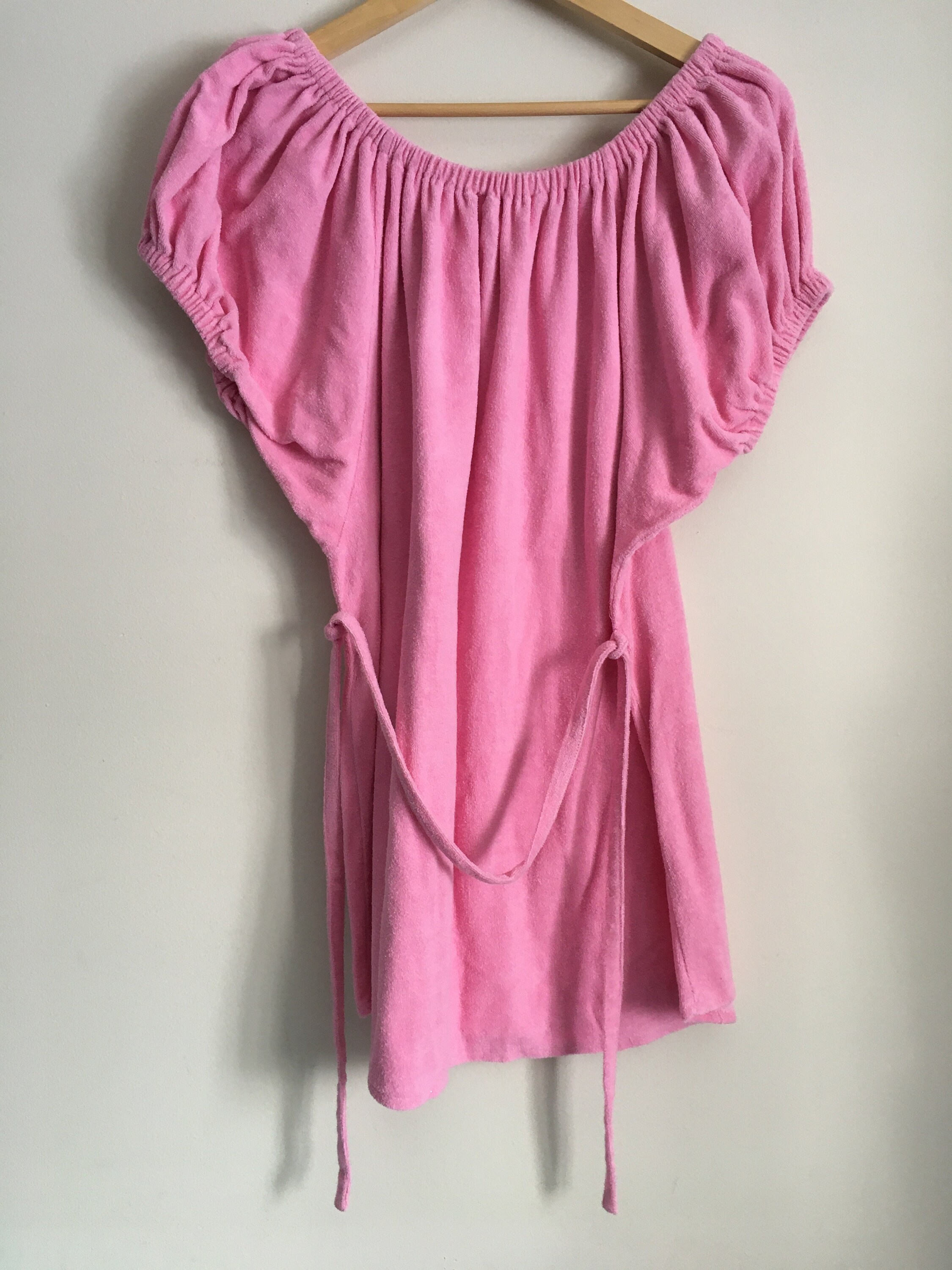 Vtg Undercover Wear off the Shoulder Pink Terry Cloth Towel Etsy