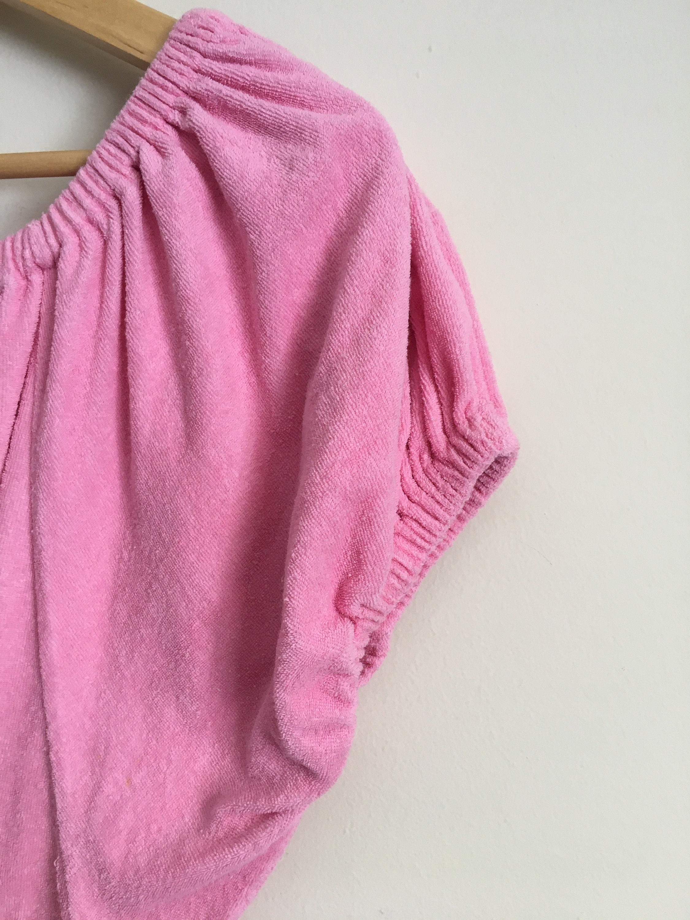 Vtg Undercover Wear off the Shoulder Pink Terry Cloth Towel Etsy