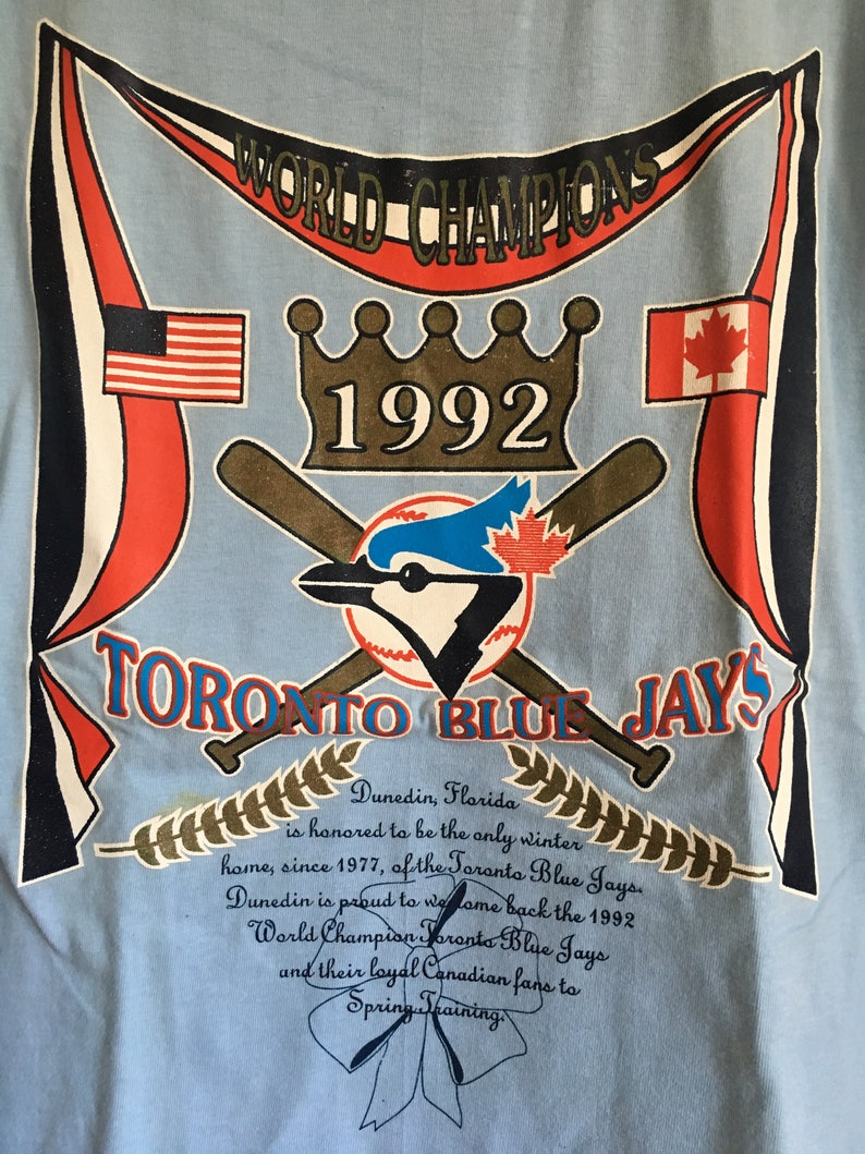 1993 Toronto Blue Jays World Champions 1992 Dunedin ONLY Spring Training T-Shirt