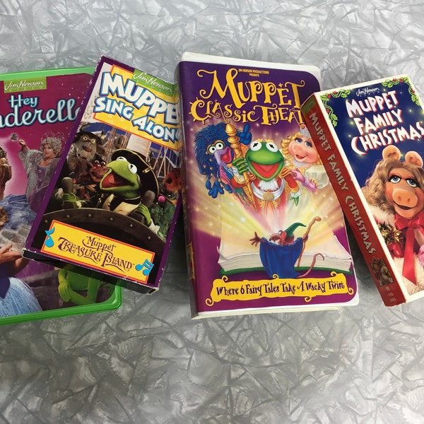 Lot of 4 1990's The Muppets VHS Tapes - Jim Henson Video