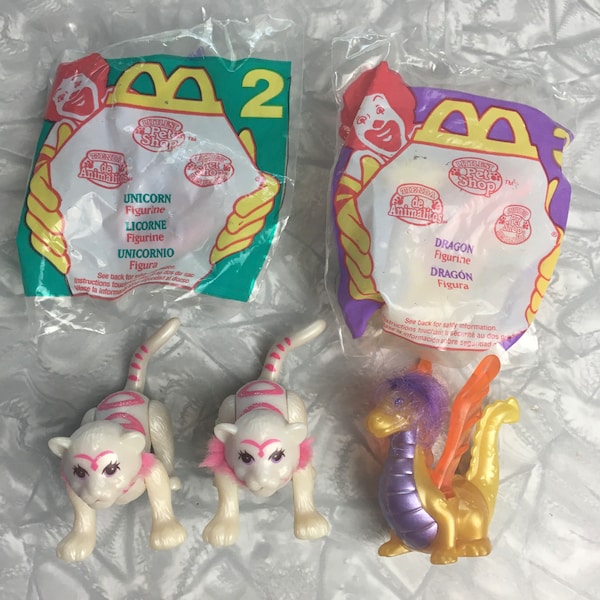 Lot of 5 Littlest Pet Shop McDonald's Happy Meal Toys - 1996 - Kenner