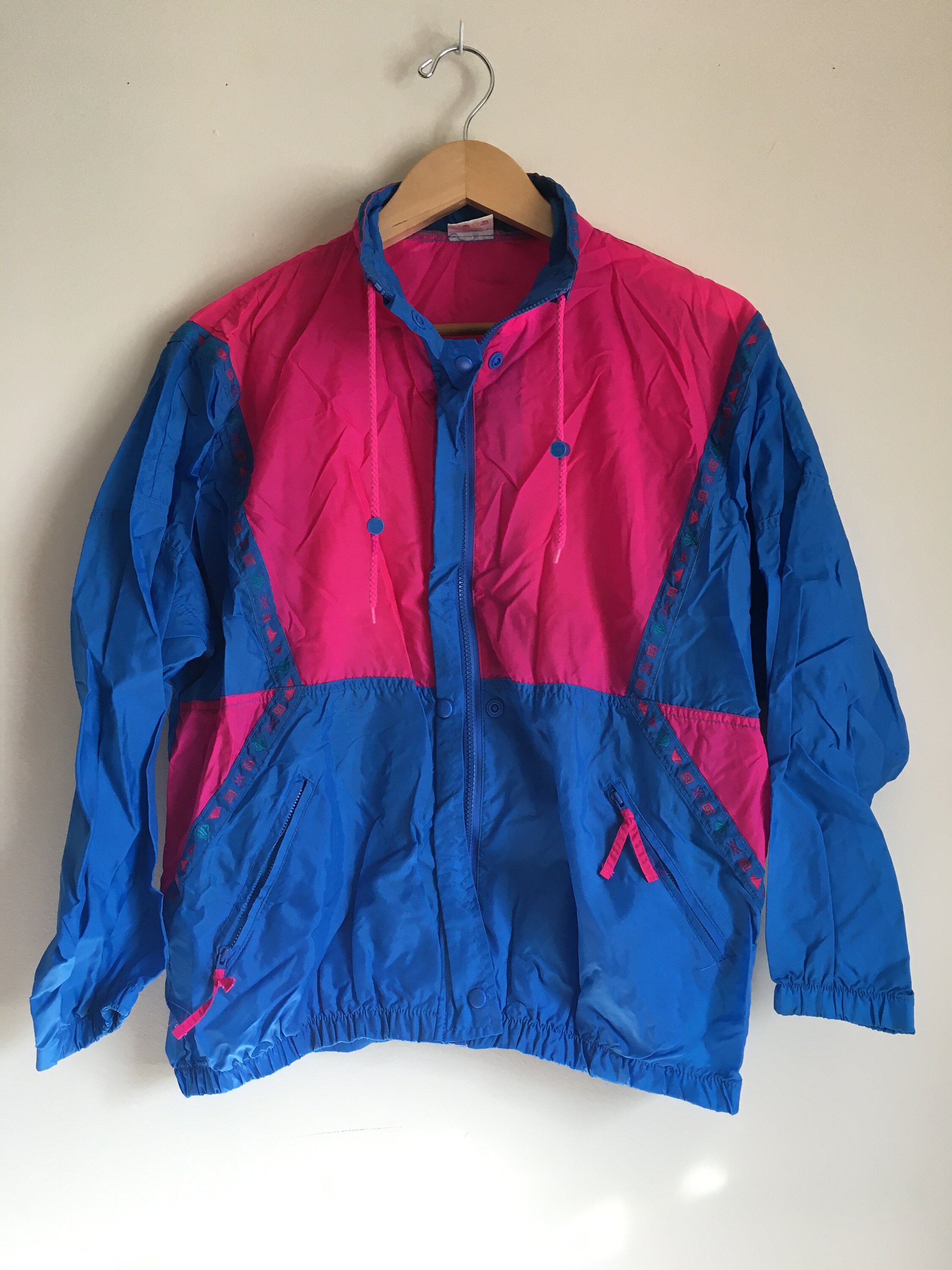 Vtg 80's/90's Lady Foot Locker Hot Pink u0026 Blue Wind - Etsy New Zealand