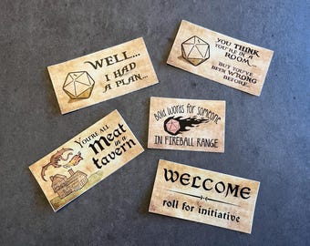 RPG Sticker Variety Pack - 5 dnd / ttrpg themed stickers