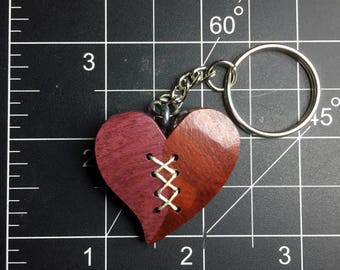 Joined at the Heart Keychain or Pendant Charm with Twine