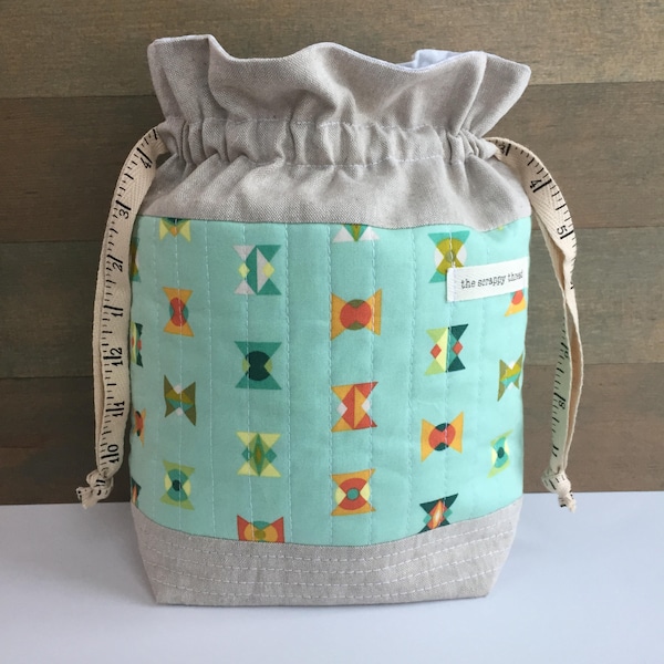 One-of-a-Kind Small Drawstring Project Bag - 'Small Draw Sack'