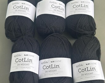 LIQUIDACIÓN - Hilo Knit Picks Cotlin - Negro - Seis madejas