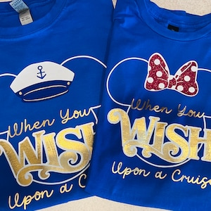 Disney Cruise Line | Disney Wish Family Tees | When You Wish Upon A Cruise | Family Vacation Tees | Captain Mickey and Captain Minnie | DCL