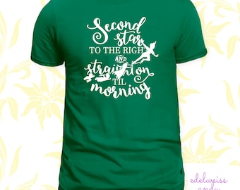 Peter Pan T-Shirt | Second Star to the Right, Disney Trip Cotton Tee