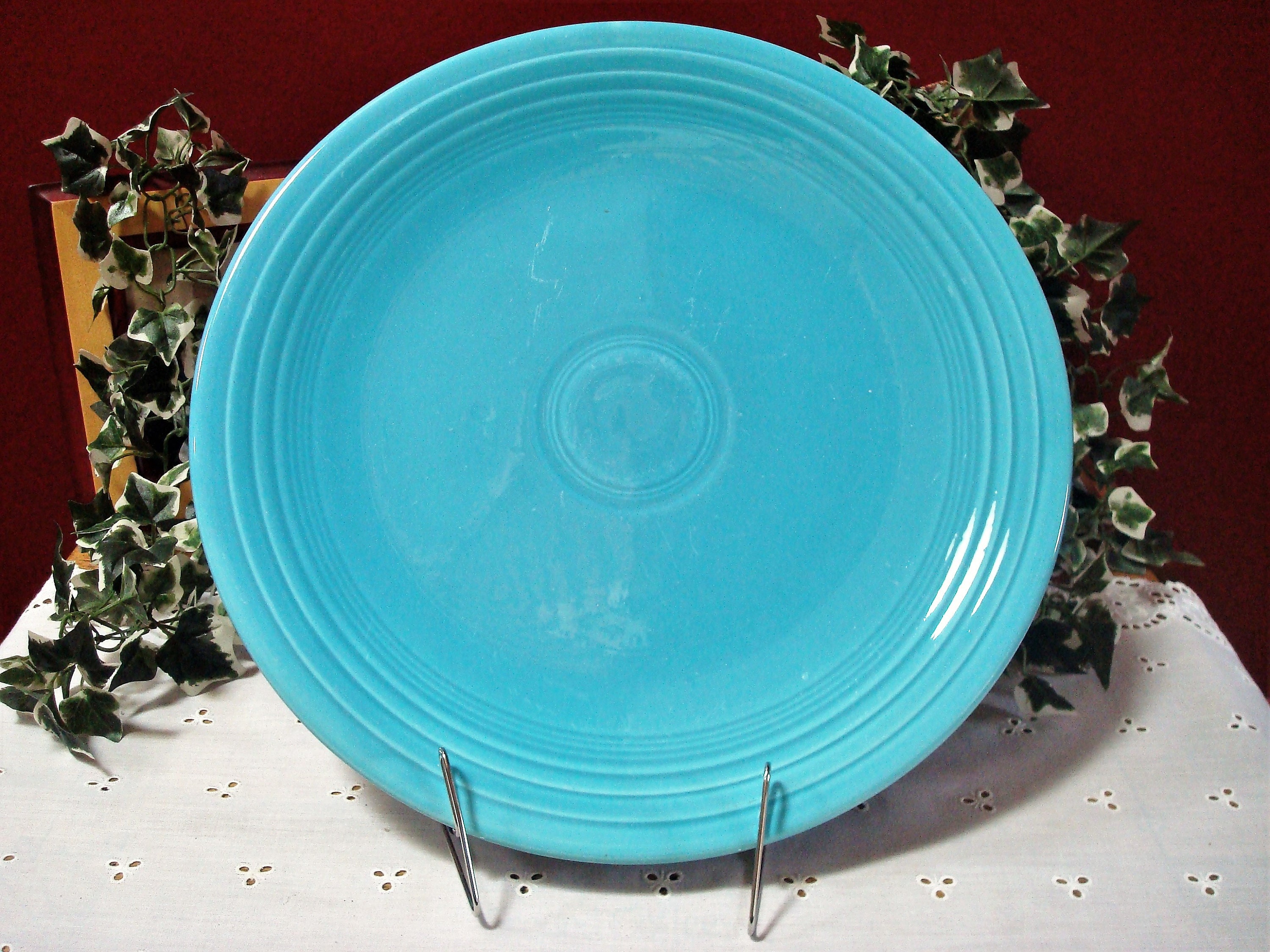 Vintage Fiestaware 15 Chop Plate in Original Turquoise Etsy
