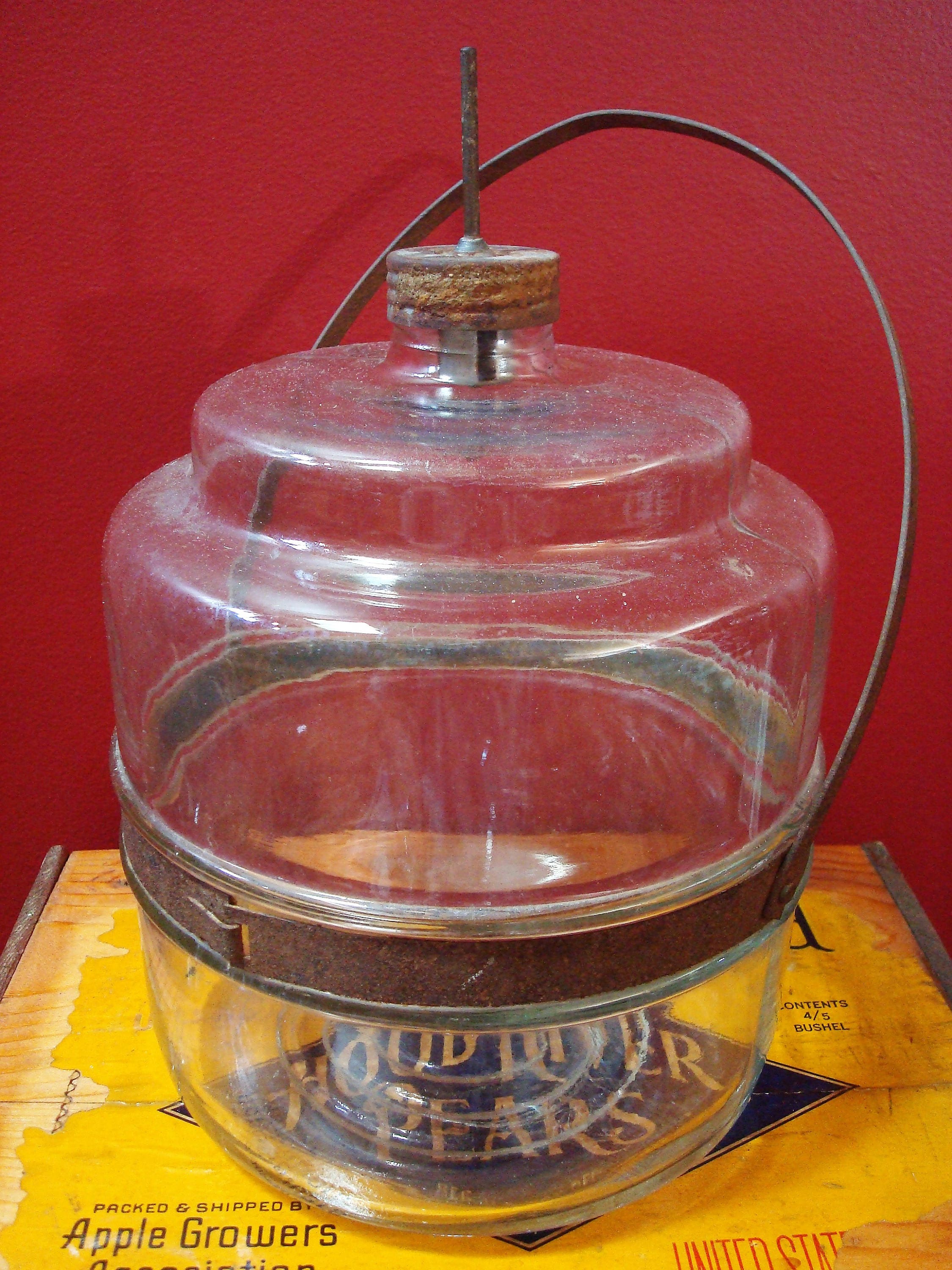 Vintage 1 Gallon Kerosene Glass Drip Jar Container with Metal Etsy