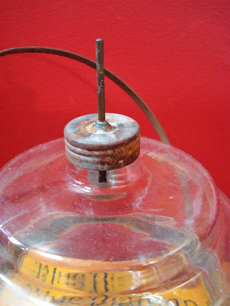 Vintage 1 Gallon Kerosene Glass Drip Jar Container with Metal Etsy