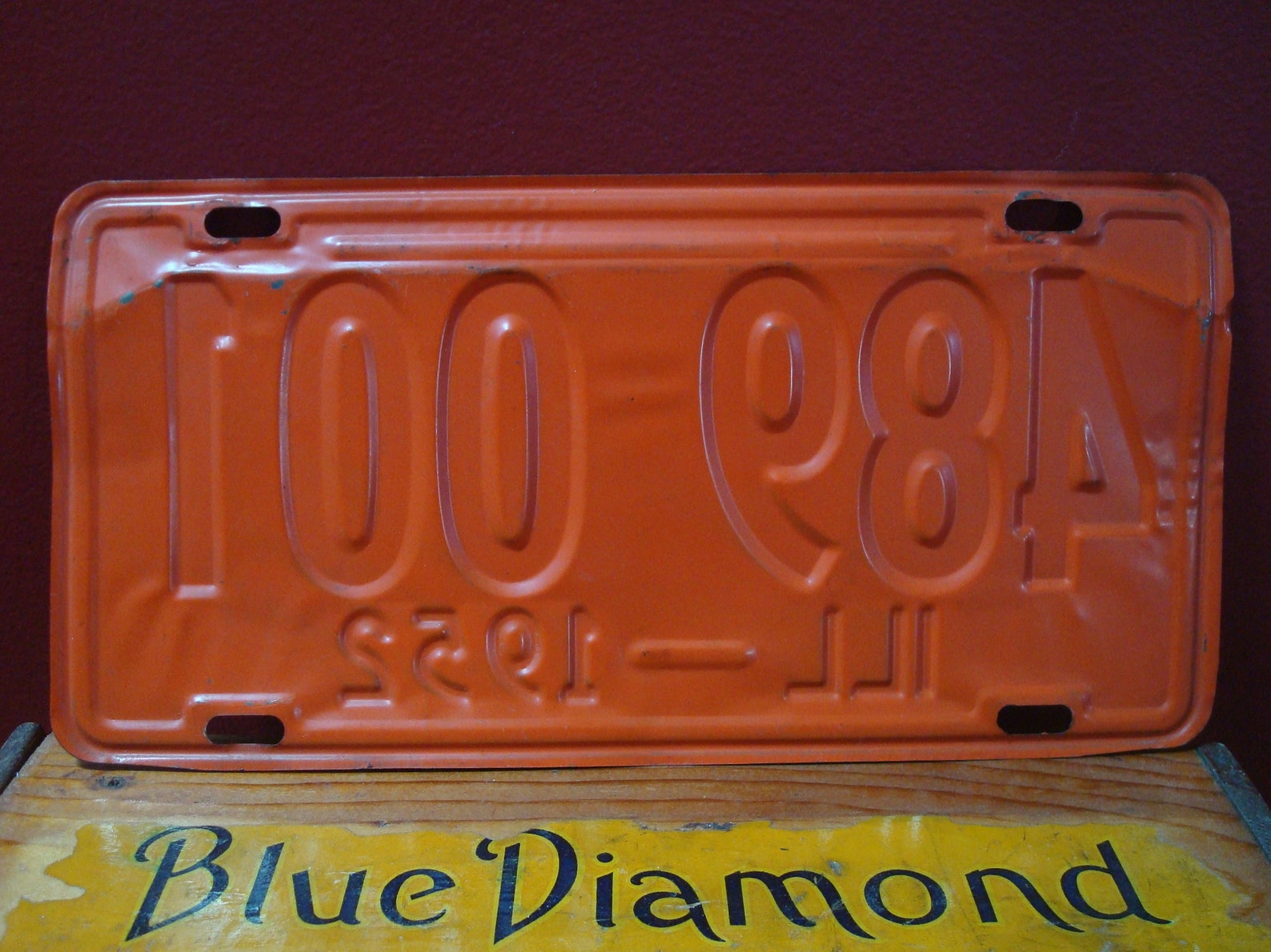 Vintage Pair of Illinois 1952 Orange Auto License Plates with Etsy