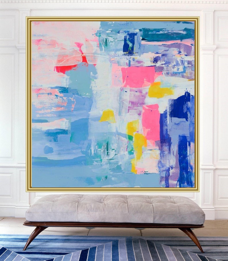 Peinture Acrylique Abstraite Sur Toile Peint à La Main Grand Etsy