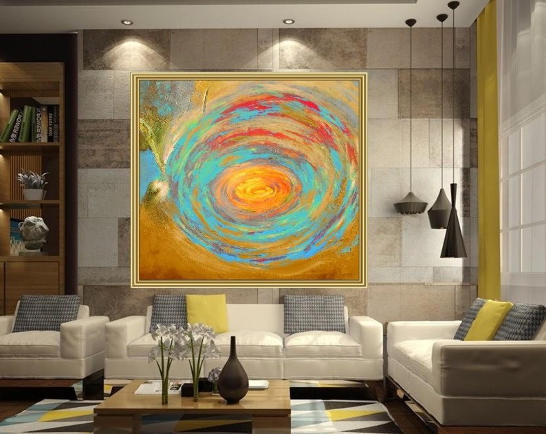 Peinture Acrylique Abstraite Sur Toile Peint à La Main Grand Etsy