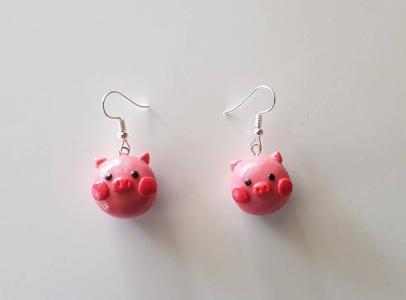 Pig earrings animal earrings cute piggy