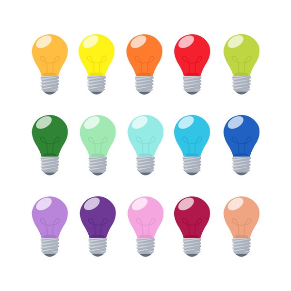 Light Bulb Set, Electric, Colorful, Idea, Bright, Energy, Illustration