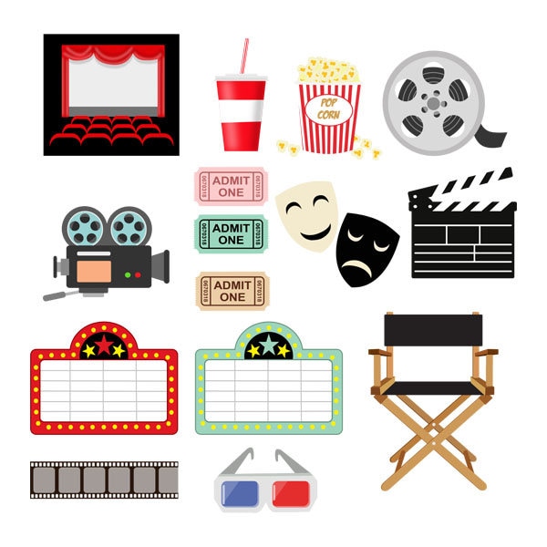 movie cliparts movie clipart cinema movie ticket popcorn etsy australia