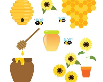 Honey Bees, Clipart, Honeycomb, Bees, Hive, Bee Hive, Illustration, PNG