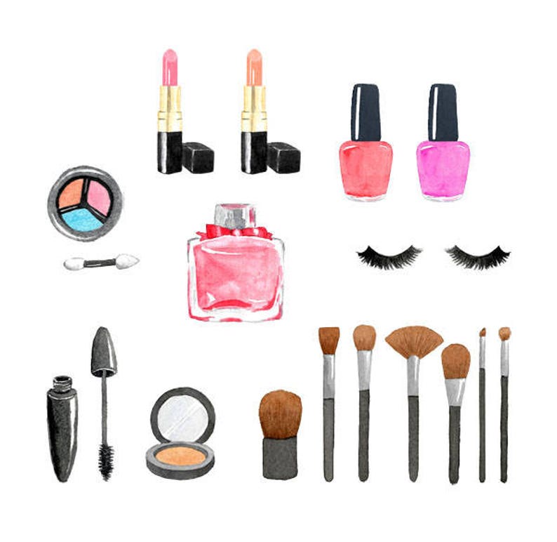 Watercolor Makeup Set, Nail Polish, Makeup Brushes, Lipstick, Eye