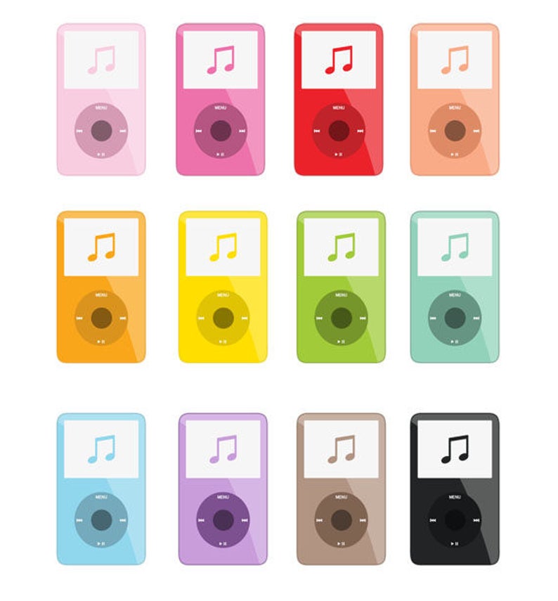 Music Player Clip Art Set Collection Mp3 Music Audio Etsy