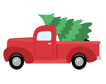 Christmas Truck Clip Art, Holiday, Christmas, Christmas Tree, Santa Claus, Xmas, Sock, Scrapbooking