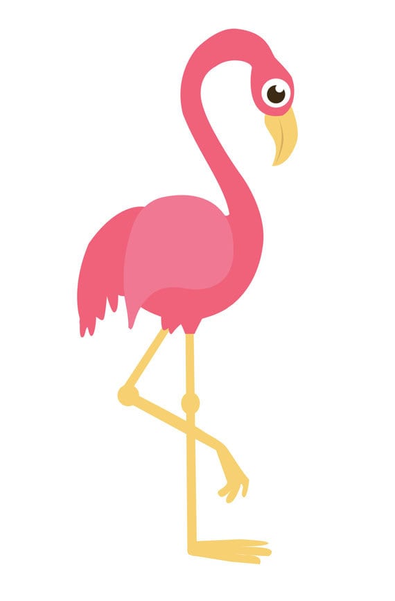 Flamingo Clip Art, Summer, Beach, Pink, Bird - Etsy