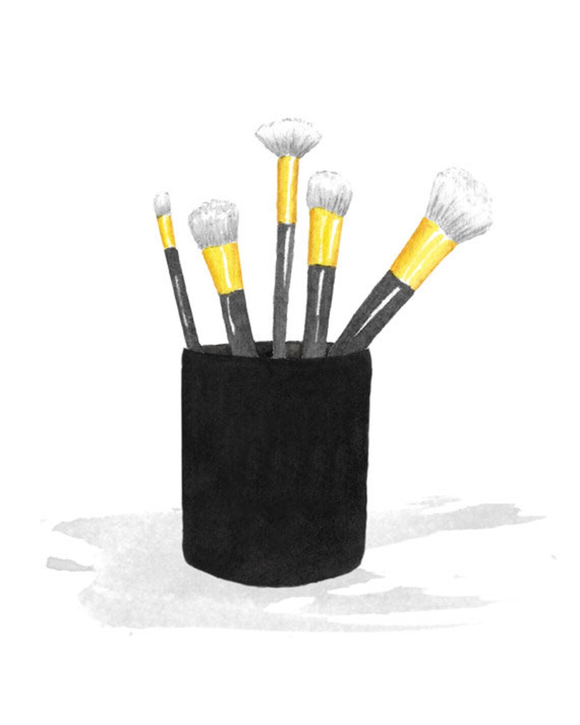 Watercolor Makeup Brushes Wall Art Print Fashion Print Etsy