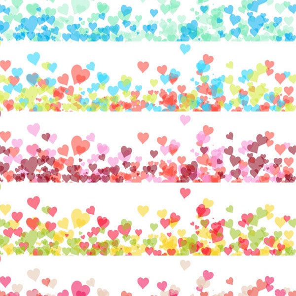 Colorful Heart-Shaped Confetti Borders, Background, Clip art, Decoration, Design, Creative