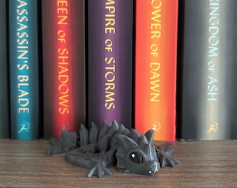 Gray Wyvern 3D Printed Bookshelf Decor Gift