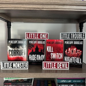 Devils Night Series Nickname Library Signs 3D Printed Penelope Douglas Bookshelf Decor Bookish Gift