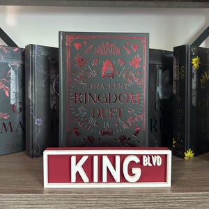 King Library Sign 3D Printed Officially Licensed Last Name Bookshelf Decor Bookish Gift