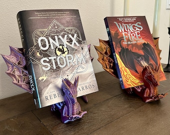 Dragon Book Stand 3D Printed Bookish Gift Bookshelf Decor