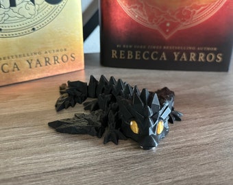Black Dragon 3D Printed Articulated Dragon Bookshelf Decor Gift